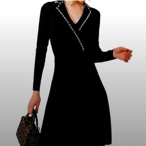 Sandro Paris Runway Black Pearl Dress